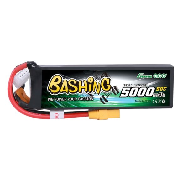 GENS ACE 3S1P 11.1V 5000MAH 50C LIPO BATTERY PACK WITH XT60 PLUG BASHING SERIES