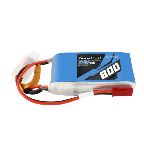 Gens Ace 800mAh 2S 7.4V 45C Lipo Battery Pack With JST-SYP Plug - Image 4