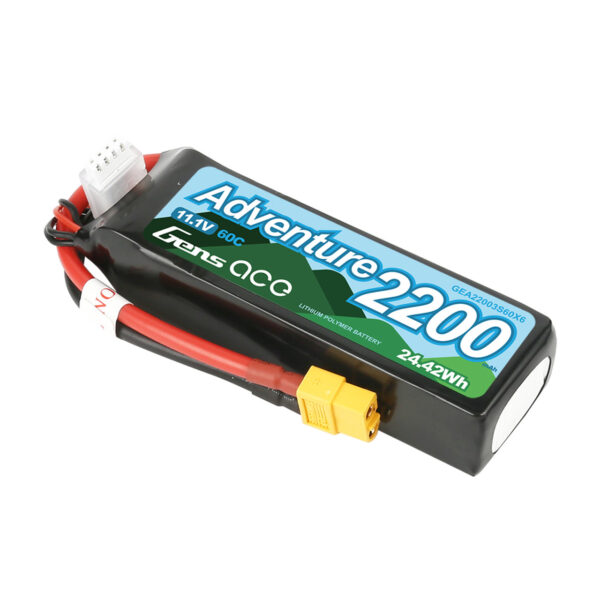 Gens Ace Adventure 2200mAh 3S1P 11.1V 60C Lipo Battery Pack With XT60 Plug - Image 2