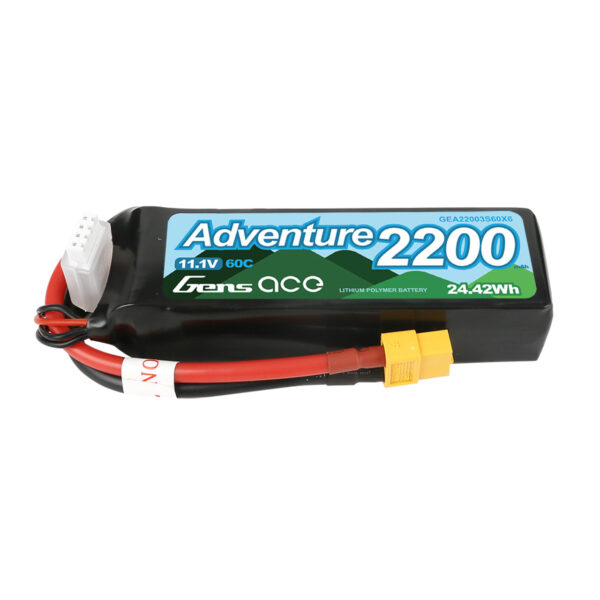 Gens Ace Adventure 2200mAh 3S1P 11.1V 60C Lipo Battery Pack With XT60 Plug