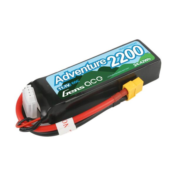 Gens Ace Adventure 2200mAh 3S1P 11.1V 60C Lipo Battery Pack With XT60 Plug - Image 3