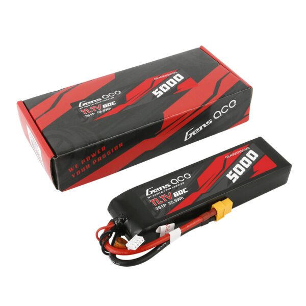 Gens Ace 11.1V 60C 3S 5000mAh Lipo Battery Pack With XT60 Plug - Image 5