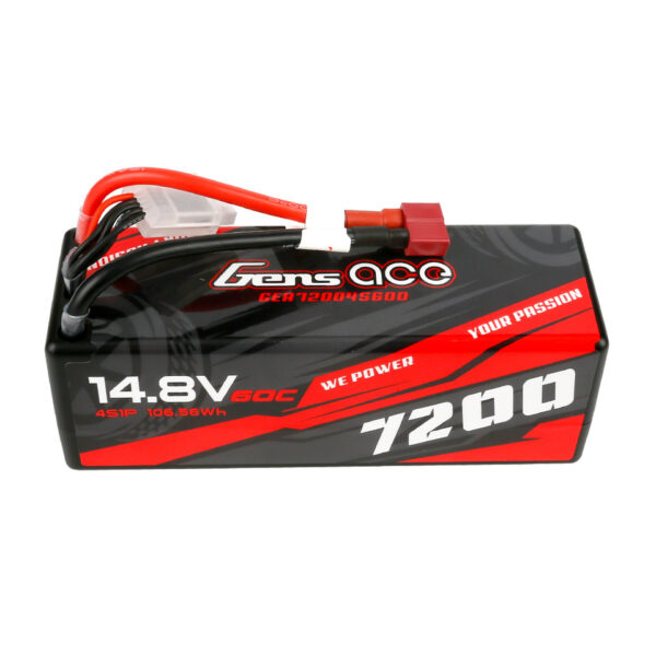 Gens Ace 7200mAh 14.8V 60C 4S1P HardCase Lipo Battery