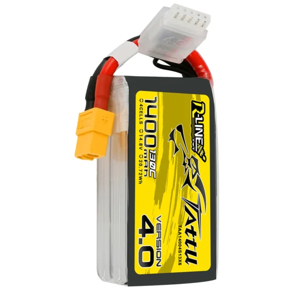 Tattu R-Line Version 4.0 1400mAh 4S 130C LiPo Battery - XT60 - Image 2